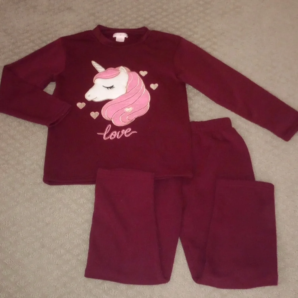 Girl Burgundy Fleece 🦄 Set